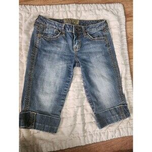 Hint Jeans Capri Women's Junior's Size 3 Blue Medium Wash Cropped Low Rise